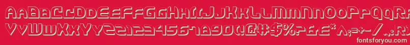 フォントJannisariesShadow – 赤い背景に緑の文字