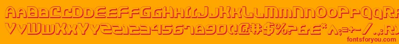 JannisariesShadow-Schriftart – Rote Schriften auf orangefarbenem Hintergrund