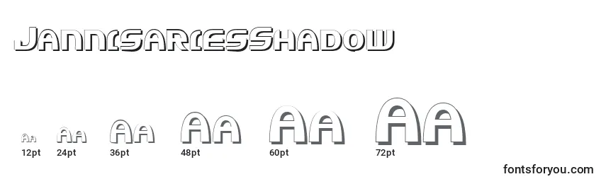 Размеры шрифта JannisariesShadow