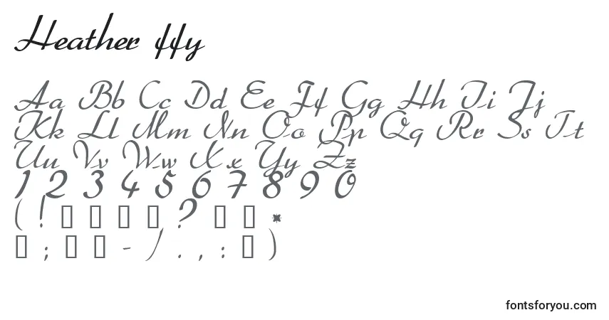Шрифт Heather ffy – алфавит, цифры, специальные символы