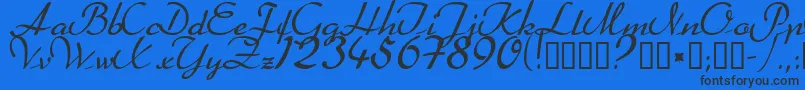 Heather ffy Font – Black Fonts on Blue Background