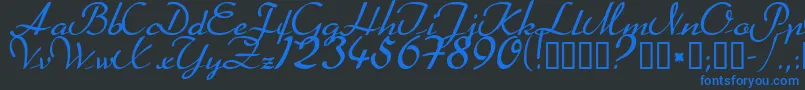 Heather ffy Font – Blue Fonts on Black Background