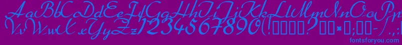 Heather ffy-Schriftart – Blaue Schriften auf violettem Hintergrund