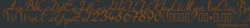 Шрифт Heather ffy – коричневые шрифты на чёрном фоне