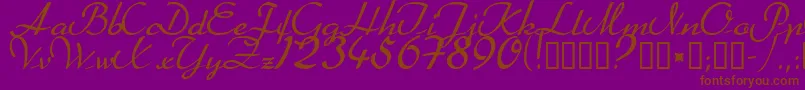 Heather ffy Font – Brown Fonts on Purple Background