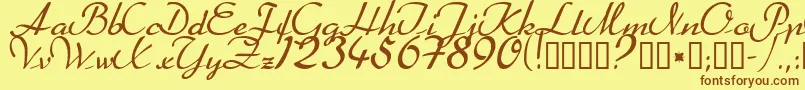 Heather ffy Font – Brown Fonts on Yellow Background