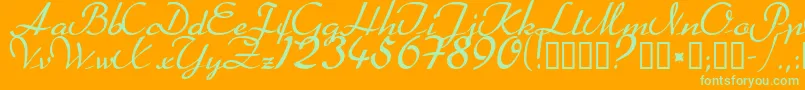 Heather ffy Font – Green Fonts on Orange Background