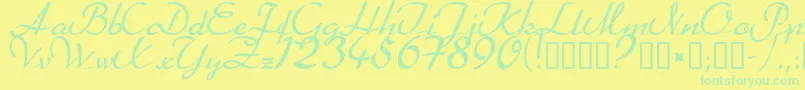 Heather ffy Font – Green Fonts on Yellow Background