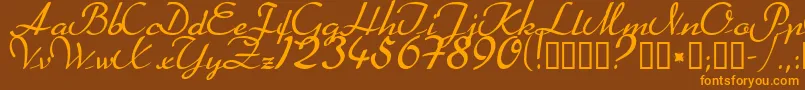 Heather ffy Font – Orange Fonts on Brown Background