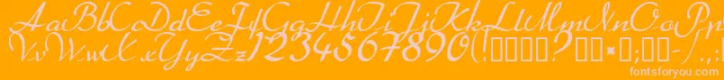 Heather ffy Font – Pink Fonts on Orange Background