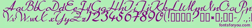 Heather ffy Font – Purple Fonts on Green Background