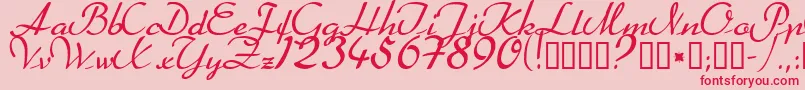 Heather ffy Font – Red Fonts on Pink Background