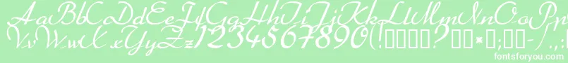 Heather ffy Font – White Fonts on Green Background