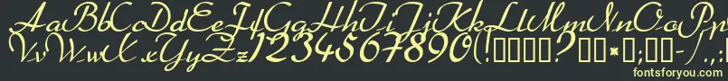Heather ffy Font – Yellow Fonts on Black Background