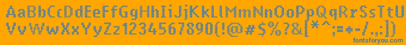 Ringmatrix Font – Blue Fonts on Orange Background