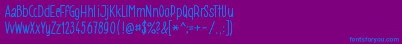 Czcionka Gomezb009 – niebieskie czcionki na fioletowym tle