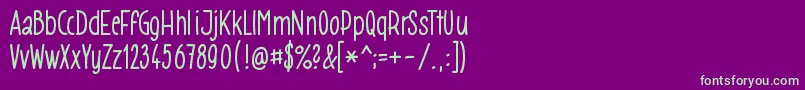 Gomezb009-Schriftart – Grüne Schriften auf violettem Hintergrund