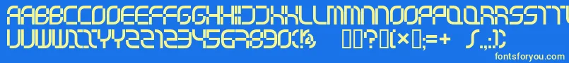 Musictelevisionselector Font – Yellow Fonts on Blue Background