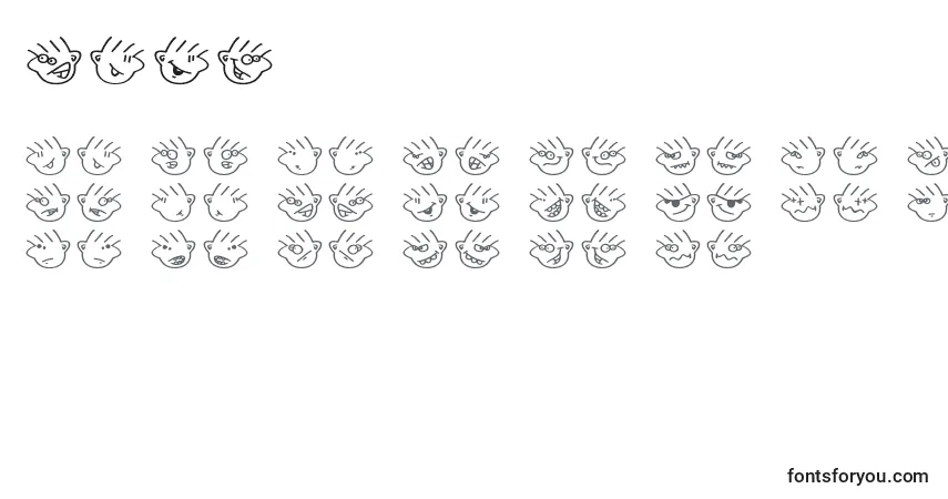 Schriftart Many – Alphabet, Zahlen, spezielle Symbole