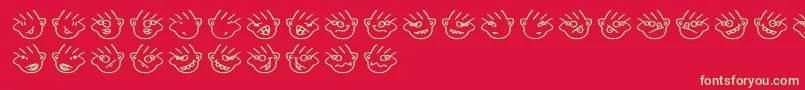Many Font – Green Fonts on Red Background