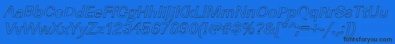 LinearouMediumItalic Font – Black Fonts on Blue Background