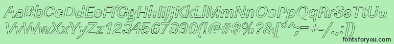 フォントLinearouMediumItalic – 緑の背景に黒い文字