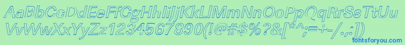 LinearouMediumItalic Font – Blue Fonts on Green Background