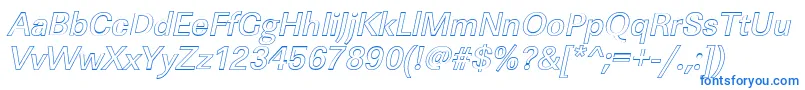 フォントLinearouMediumItalic – 青いフォント