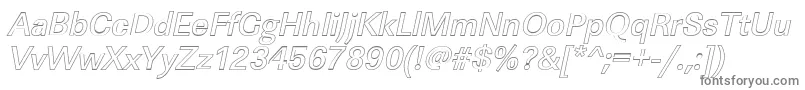 フォントLinearouMediumItalic – 白い背景に灰色の文字