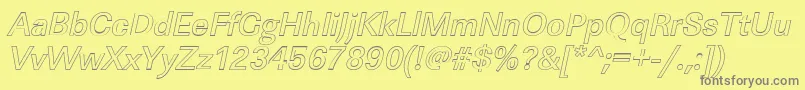 LinearouMediumItalic Font – Gray Fonts on Yellow Background