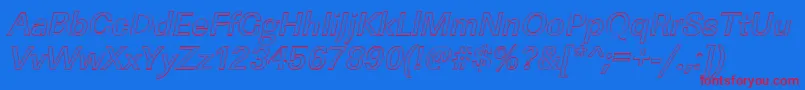 LinearouMediumItalic Font – Red Fonts on Blue Background