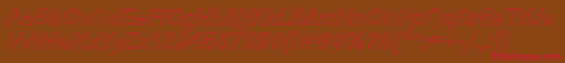 LinearouMediumItalic Font – Red Fonts on Brown Background