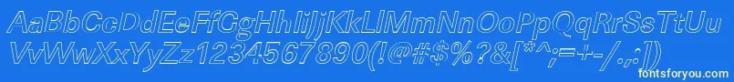 Шрифт LinearouMediumItalic – жёлтые шрифты на синем фоне