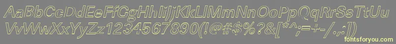 LinearouMediumItalic-fontti – keltaiset fontit harmaalla taustalla