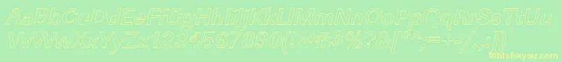 LinearouMediumItalic Font – Yellow Fonts on Green Background