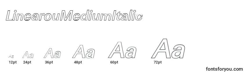 Размеры шрифта LinearouMediumItalic