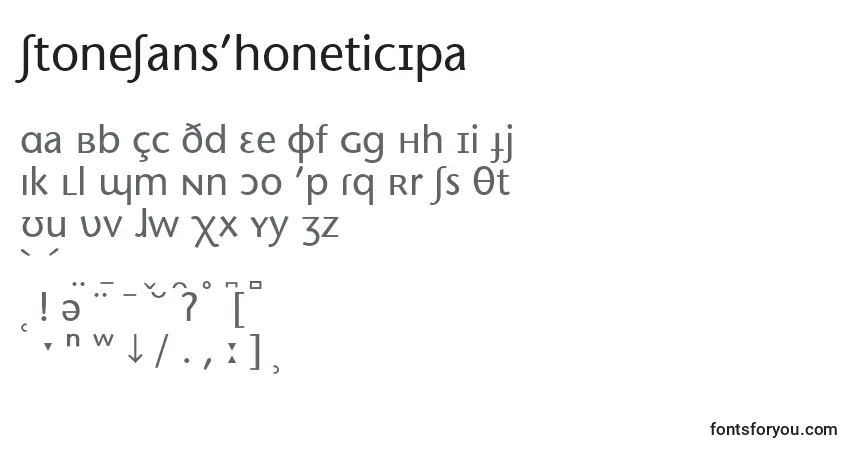 A fonte StoneSansPhoneticIpa – alfabeto, números, caracteres especiais