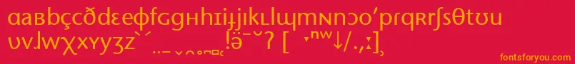 フォントStoneSansPhoneticIpa – 赤い背景にオレンジの文字