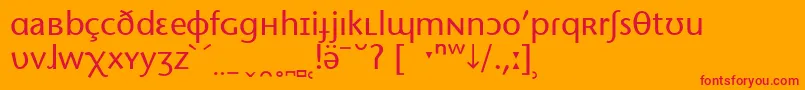 フォントStoneSansPhoneticIpa – オレンジの背景に赤い文字