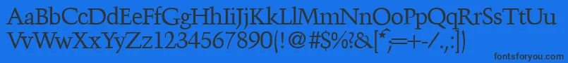 TroubadourRegularDb Font – Black Fonts on Blue Background