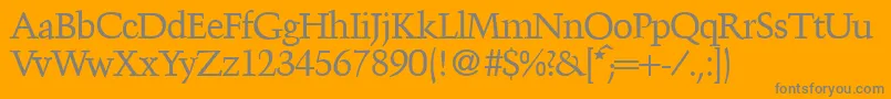 Police TroubadourRegularDb – polices grises sur fond orange