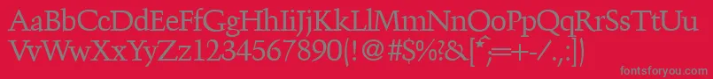 フォントTroubadourRegularDb – 赤い背景に灰色の文字