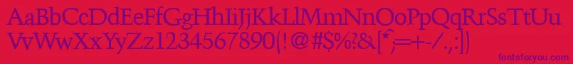 TroubadourRegularDb Font – Purple Fonts on Red Background