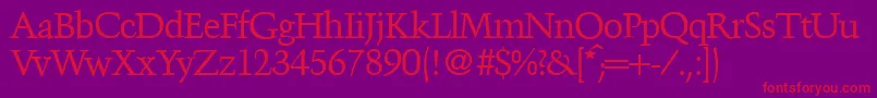 TroubadourRegularDb Font – Red Fonts on Purple Background