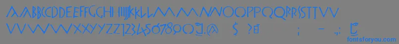 Romamonumentalbc Font – Blue Fonts on Gray Background