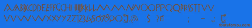 Romamonumentalbc Font – Brown Fonts on Blue Background