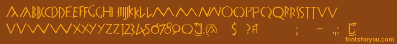 Romamonumentalbc Font – Orange Fonts on Brown Background