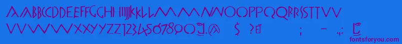 Romamonumentalbc Font – Purple Fonts on Blue Background