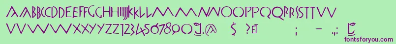 Romamonumentalbc Font – Purple Fonts on Green Background