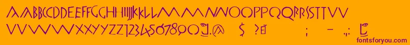 Romamonumentalbc Font – Purple Fonts on Orange Background